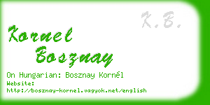 kornel bosznay business card
